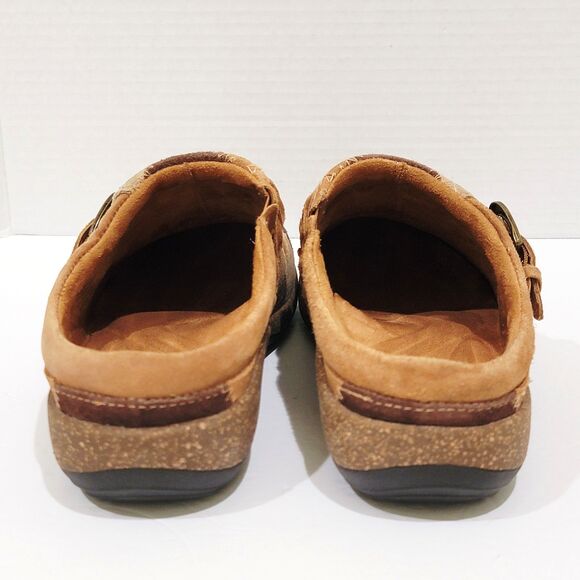 Aetrex Libby Clogs Size 40 Womens 9-9.5 Patchwork Boho Brown Mules Slip On Shoes - Picture 7 of 12